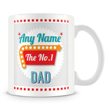 Dad Personalised Mug - No.1 Retro Gift - Green