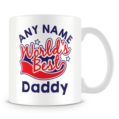 Worlds Best Daddy Personalised Mug - Red