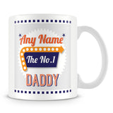 Daddy Personalised Mug - No.1 Retro Gift - Orange
