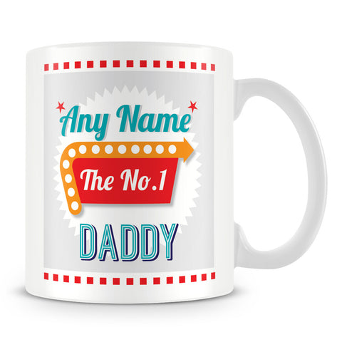 Daddy Personalised Mug - No.1 Retro Gift - Green