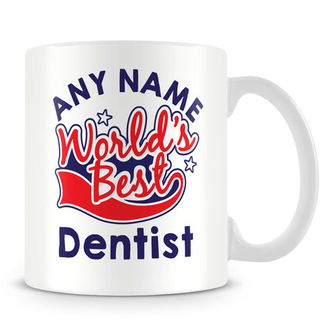 Worlds Best Dentist Personalised Mug - Red