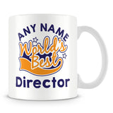 Worlds Best Director Personalised Mug - Orange
