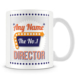 Director Personalised Mug - No.1 Retro Gift - Orange