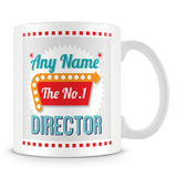 Director Personalised Mug - No.1 Retro Gift - Green