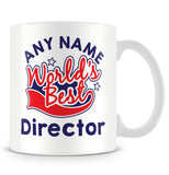 Worlds Best Director Personalised Mug - Red