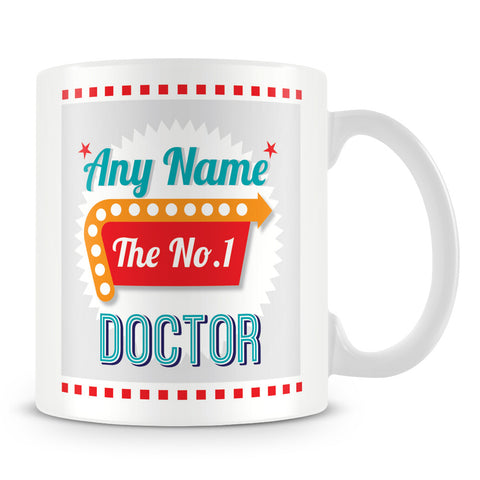 Doctor Personalised Mug - No.1 Retro Gift - Green