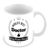 The Worlds Best Doctor Mug - Laurels Design - Silver