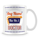 Doctor Personalised Mug - No.1 Retro Gift - Orange