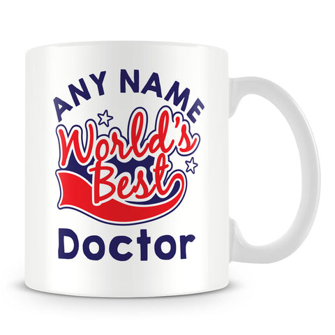 Worlds Best Doctor Personalised Mug - Red