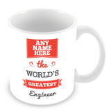 The Worlds Greatest Engineer Personalised Mug - Red