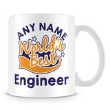 Worlds Best Engineer Personalised Mug - Orange