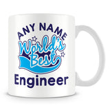 Worlds Best Engineer Personalised Mug - Blue
