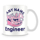 Worlds Best Engineer Personalised Mug - Pink