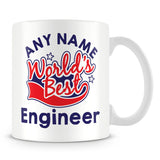 Worlds Best Engineer Personalised Mug - Red