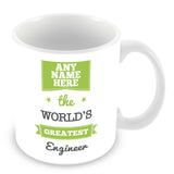 The Worlds Greatest Engineer Personalised Mug - Green