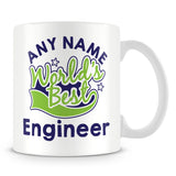 Worlds Best Engineer Personalised Mug - Green