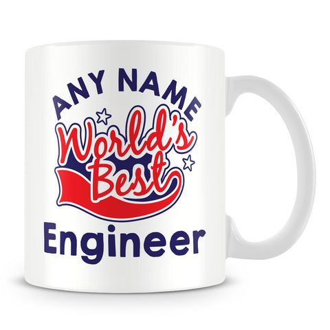 Worlds Best Engineer Personalised Mug - Red