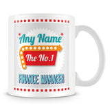 Finance Manager Personalised Mug - No.1 Retro Gift - Green
