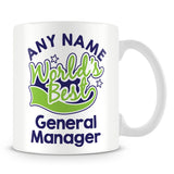 Worlds Best General Manager Personalised Mug - Green