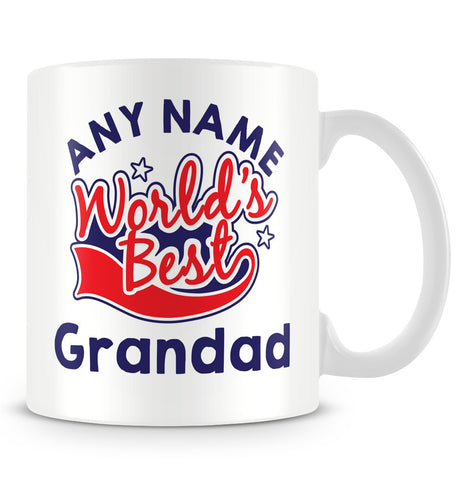 Worlds Best Grandad Personalised Mug - Red