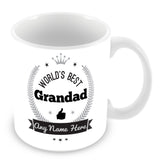 The Worlds Best Grandad Mug - Laurels Design - Silver