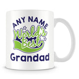 Worlds Best Grandad Personalised Mug - Green