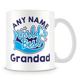 Worlds Best Grandad Personalised Mug - Blue