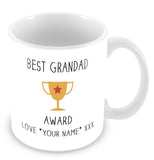 Best Grandad Mug - Award Trophy Personalised Gift - Yellow