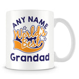 Worlds Best Grandad Personalised Mug - Orange