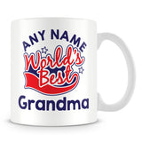 Worlds Best Grandma Personalised Mug - Red