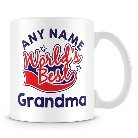 Worlds Best Grandma Personalised Mug - Red