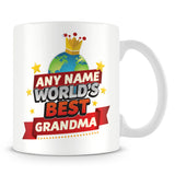 Grandma Mug - World's Best Personalised Gift  - Red