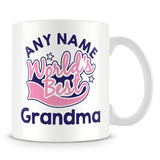 Worlds Best Grandma Personalised Mug - Pink