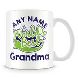 Worlds Best Grandma Personalised Mug - Green