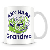 Worlds Best Grandma Personalised Mug - Green