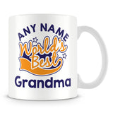 Worlds Best Grandma Personalised Mug - Orange