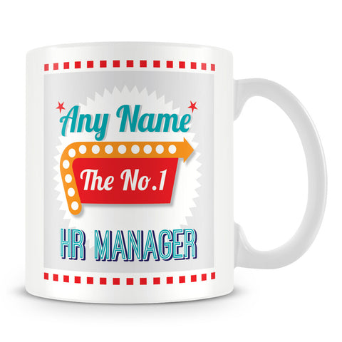 HR Manager Personalised Mug - No.1 Retro Gift - Green