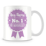 HR Manager Mug - Personalised Gift - Rosette Design - Purple