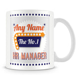 HR Manager Personalised Mug - No.1 Retro Gift - Orange