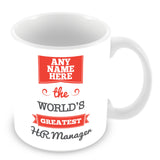 The Worlds Greatest HR Manager Personalised Mug - Red