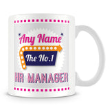 HR Manager Personalised Mug - No.1 Retro Gift - Pink