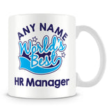 Worlds Best HR Manager Personalised Mug - Blue