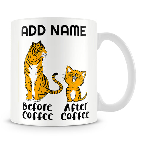 Funny Work Coffee Mug Personalised Gift - Before Coffee After Coffee