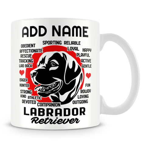 Dog Owner Mug Personalised Gift  - Qualities Of A Labrador