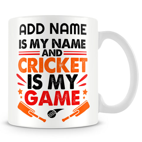 Cricket Mug Personalised Gift - Cricket Is My Game