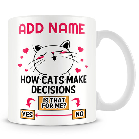 Cat Mug Personalised Gift - Cat Flowchart