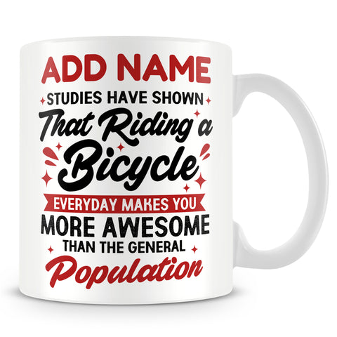 Cycling Mug Personalised Gift - Riding a Bike Makes You Awesome