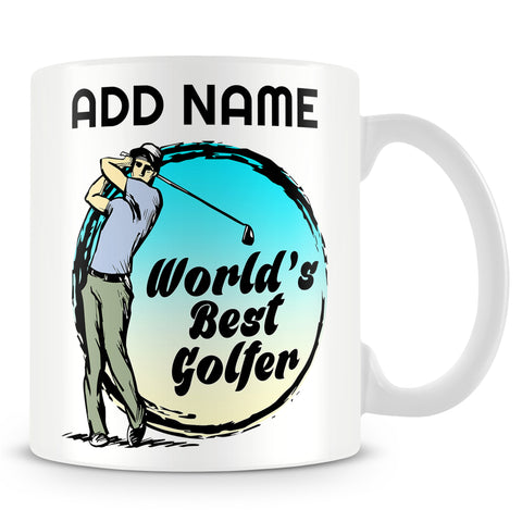 Golf Mug Personalised Gift - World's Best Golfer