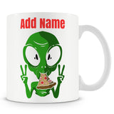 Novelty Funny Pizza Alien Gift Mug