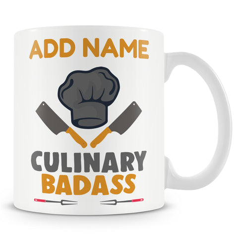 Chef Gift - Culinary Bad Ass - Novelty Personalised Mug